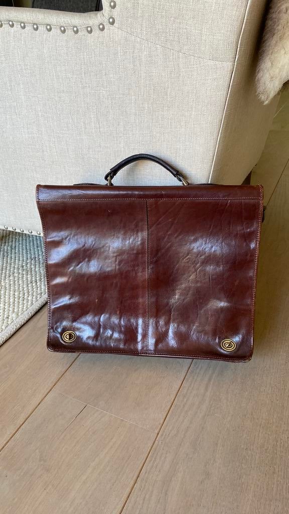 Leren akte tas creation gabrielle, 30 cm of meer, Gebruikt, Bruin, Minder dan 40 cm