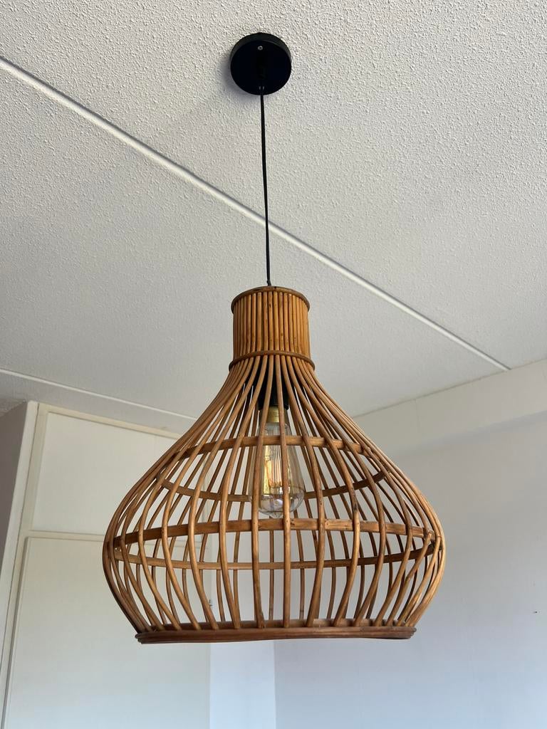 Bamboe Hanglamp, Ophalen, Overige materialen, Bamboe, Zo goed als nieuw