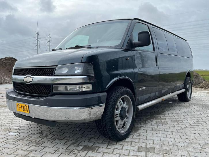 Chevrolet Express 2004 dubbele cabine, Auto's, Bestelauto's, Particulier, Bluetooth, Cruise Control, Dakrails, Lichtmetalen velgen
