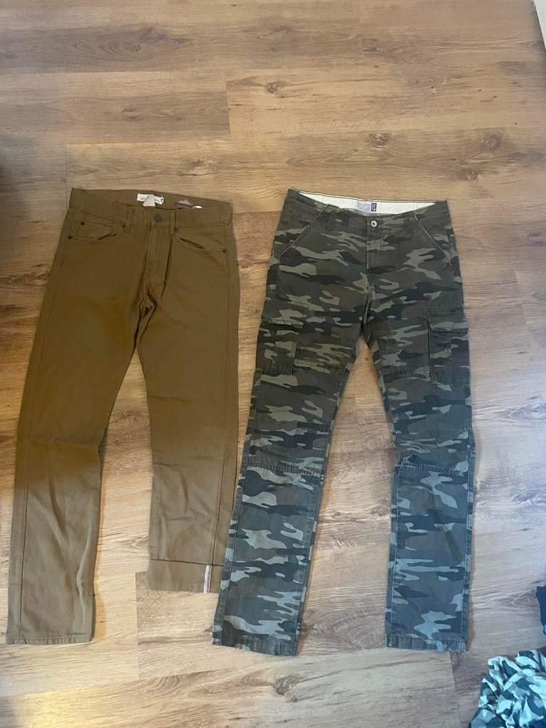 Broek broeken 158 / 164 als nieuw beige camel army print, Ophalen of Verzenden, Zo goed als nieuw, Meisje, Broek