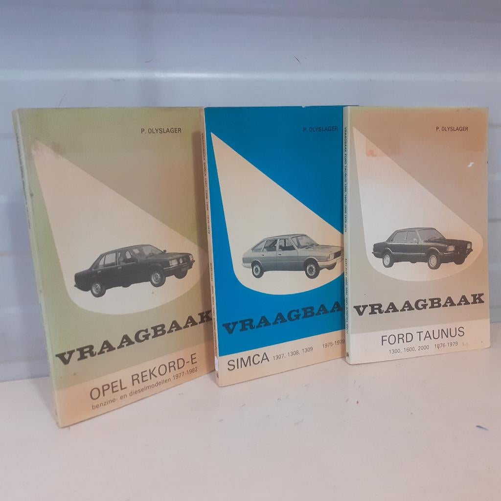 Nr. 79 P. Olyslager, 3 Vraagbaak boekjes, Simca, Ford, Opel, Ophalen of Verzenden