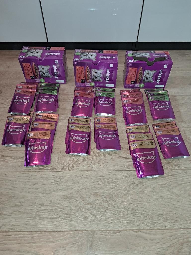 30 Zakjes Whiskas natvoer in saus., Ophalen, Kat