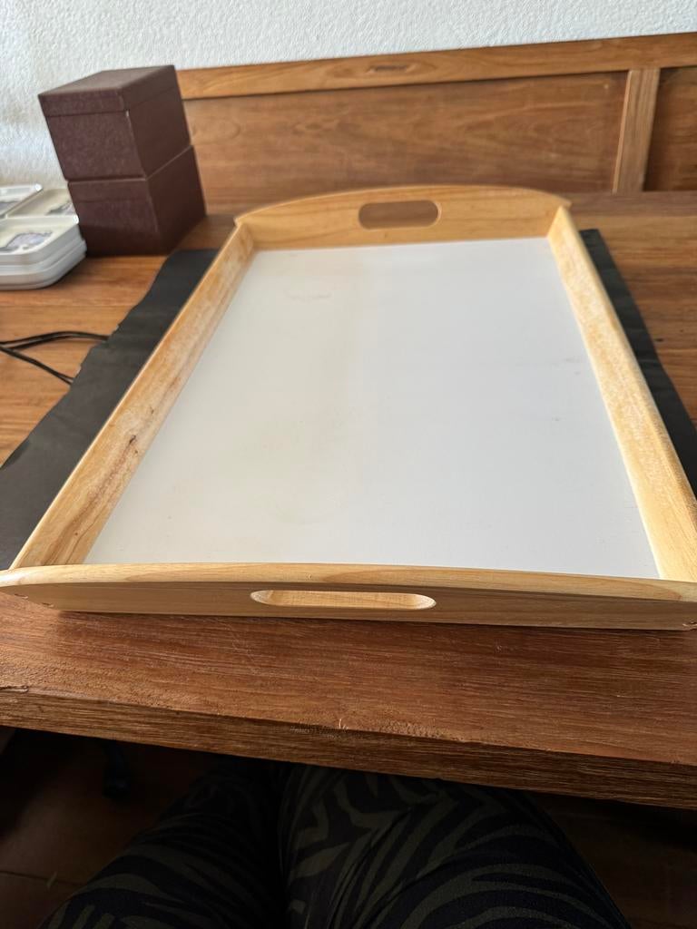 Dienblad, Ophalen of Verzenden, Zo goed als nieuw, Rechthoekig, Hout