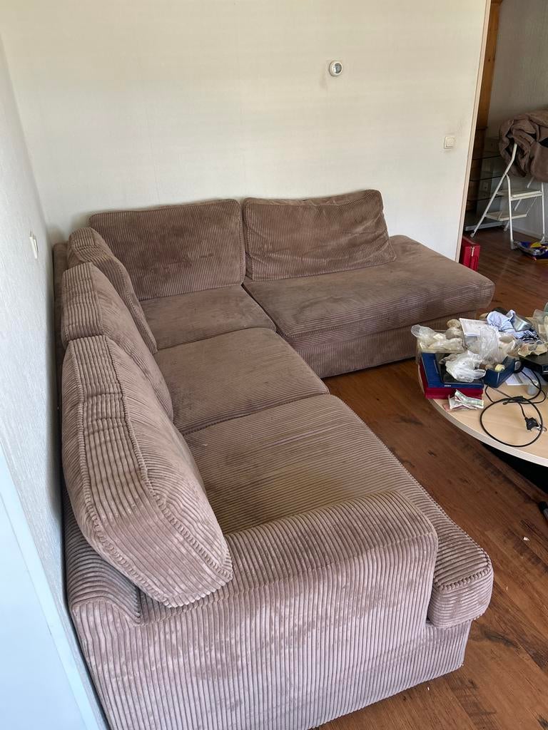 Comfortabele gebruikte hoekbank met extra kussenslopen, Huis en Inrichting, Banken | Bankstellen, Ophalen, 250 tot 300 cm, Gebruikt