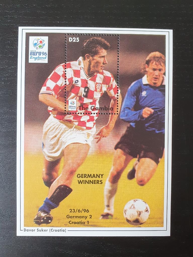 Gambia 1996 EK Voetbal Suker Michel blok 318 postfris, Verzenden, Postfris, Sport