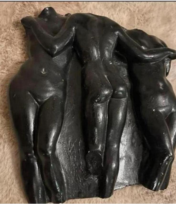 Zwart betonnen beeld erotische afbeelding, Ophalen, Beeld, Zwart, Vrouw