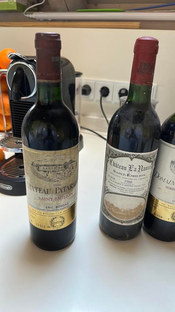 1 fles Chateaux Patarabet  1988 St. Emilion, Frankrijk, Ophalen of Verzenden, Zo goed als nieuw, Rode wijn