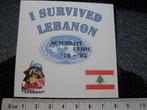 sticker i survived lebanon dutchbat unifil 79-85 libanon, Verzamelen, Verzenden, Zo goed als nieuw, Bedrijf of Vereniging