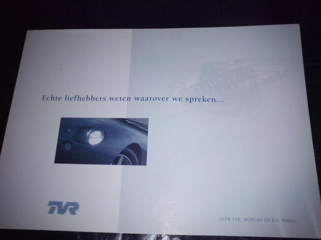 Morgan & TVR brochure/folder 1995 Chimaera Griffith Cerbera, Ophalen of Verzenden, Zo goed als nieuw, Overige merken