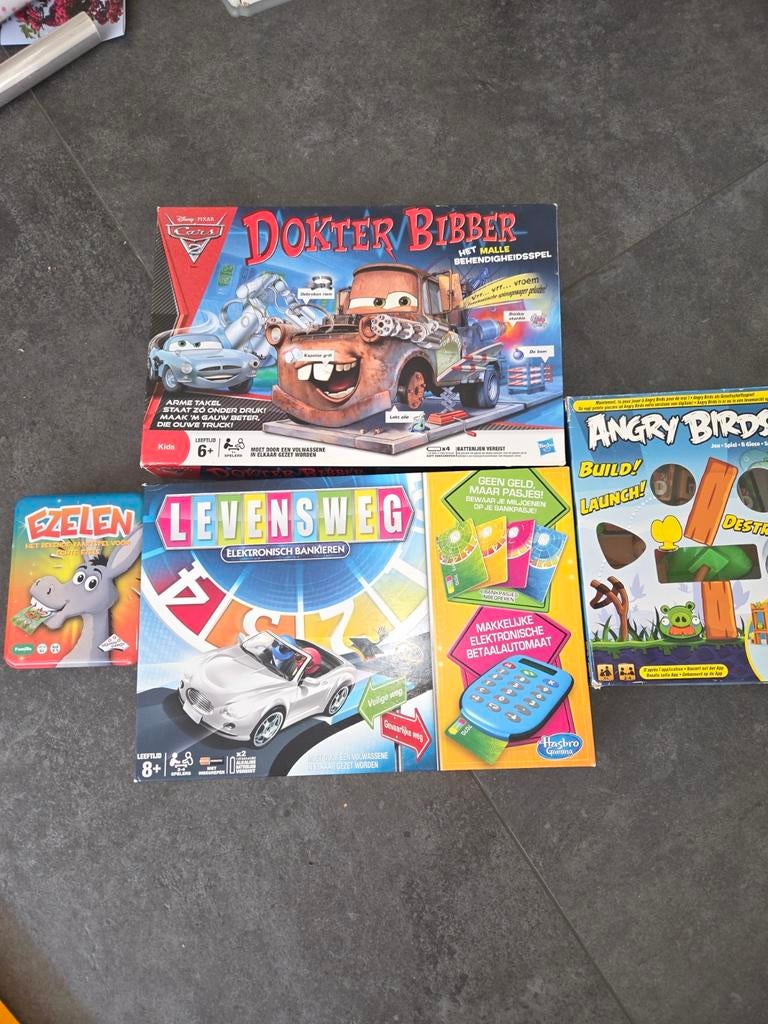 Bordspellen: Dokter Bibber, Levensweg, Angry Birds, Ezels, Hobby en Vrije tijd, Gezelschapsspellen | Bordspellen, Vijf spelers of meer