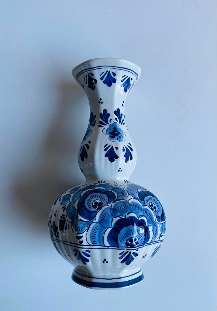 Delfts Blauwe porseleinen knobbel vaas, Ophalen of Verzenden