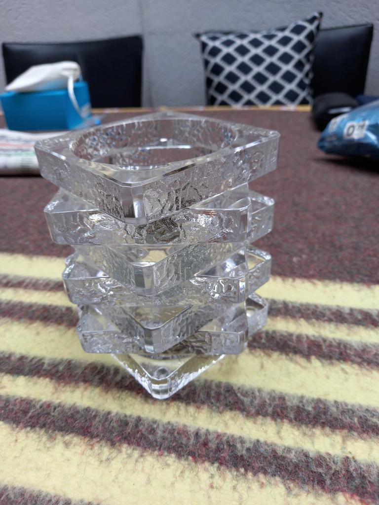 Vintage jaren '70, op Peill & Putzler gelijkend tafellampje., Gebruikt, Verzenden, Glas, Vinatage jaren '70