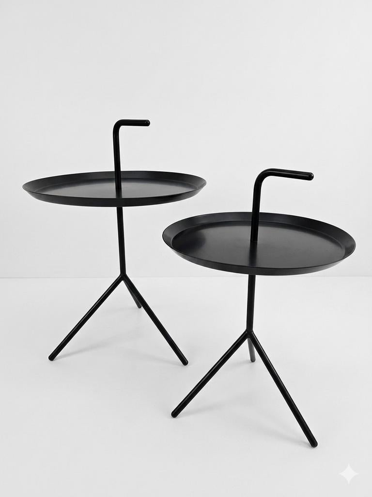 HAY DLM Coffee Table Zwart poedercoat. Lees advertentie., 45 tot 60 cm, Minder dan 55 cm, Gebruikt, Metaal of Aluminium