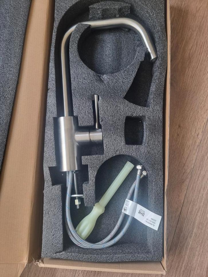 IKEA Älmaren Keukenmengkraan, roestvrijstaal kleur, Doe-het-zelf en Verbouw, Sanitair, Zo goed als nieuw, Kraan, Ophalen of Verzenden