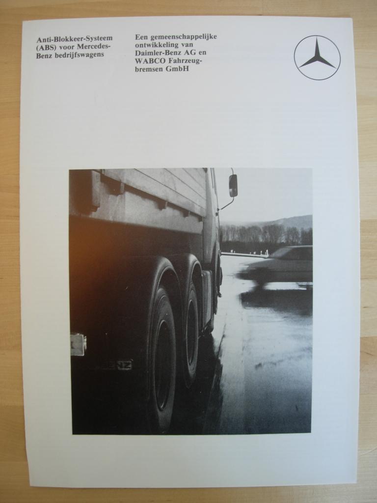 Mercedes ABS Brochure 1981 Vrachtwagen Bedrijfswagen, Boeken, Zo goed als nieuw, Mercedes-Benz, Mercedes, Ophalen of Verzenden