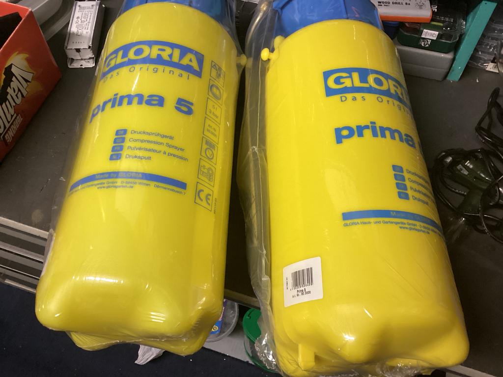 Nieuw in verpakking Gloria 5 liter sproeier. Merk Prima., Watersport en Boten, Ophalen of Verzenden, Zo goed als nieuw