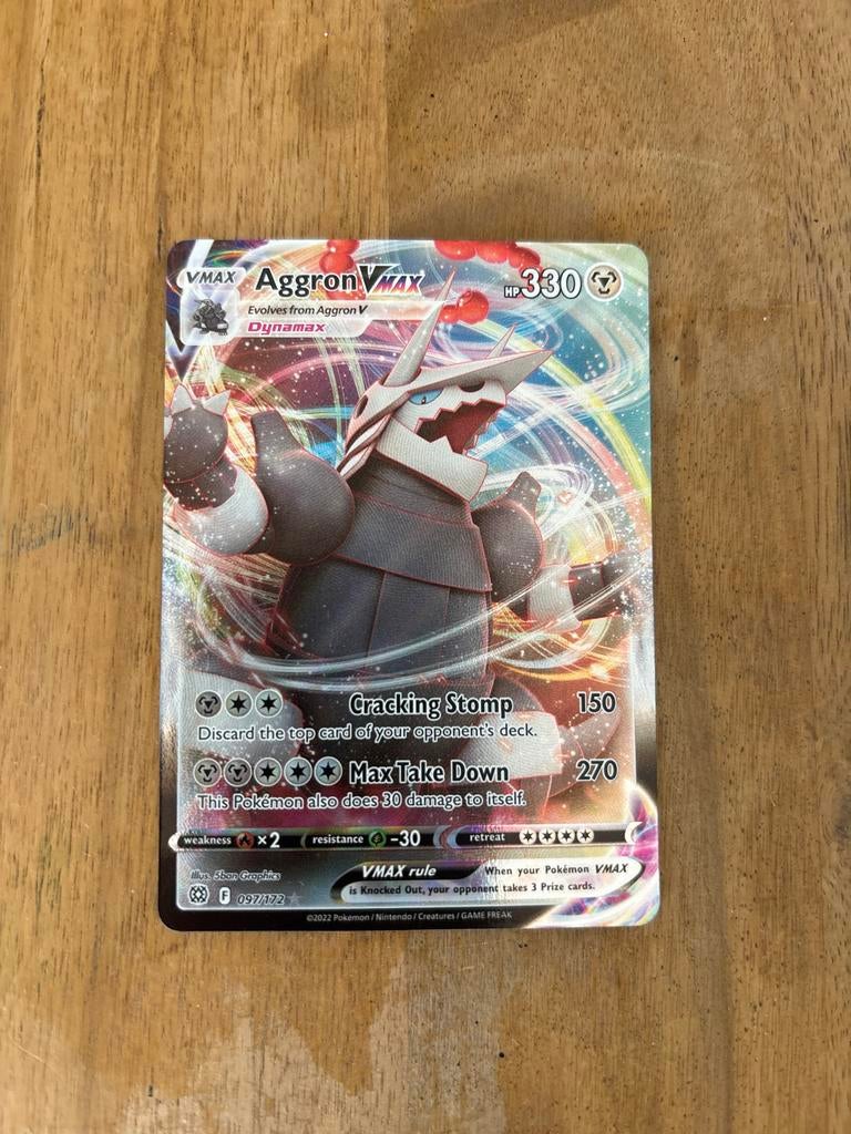 Pokemon kaart Aggron VMAX - Perfecte staat, Ophalen of Verzenden, Zo goed als nieuw, Losse kaart, Foil