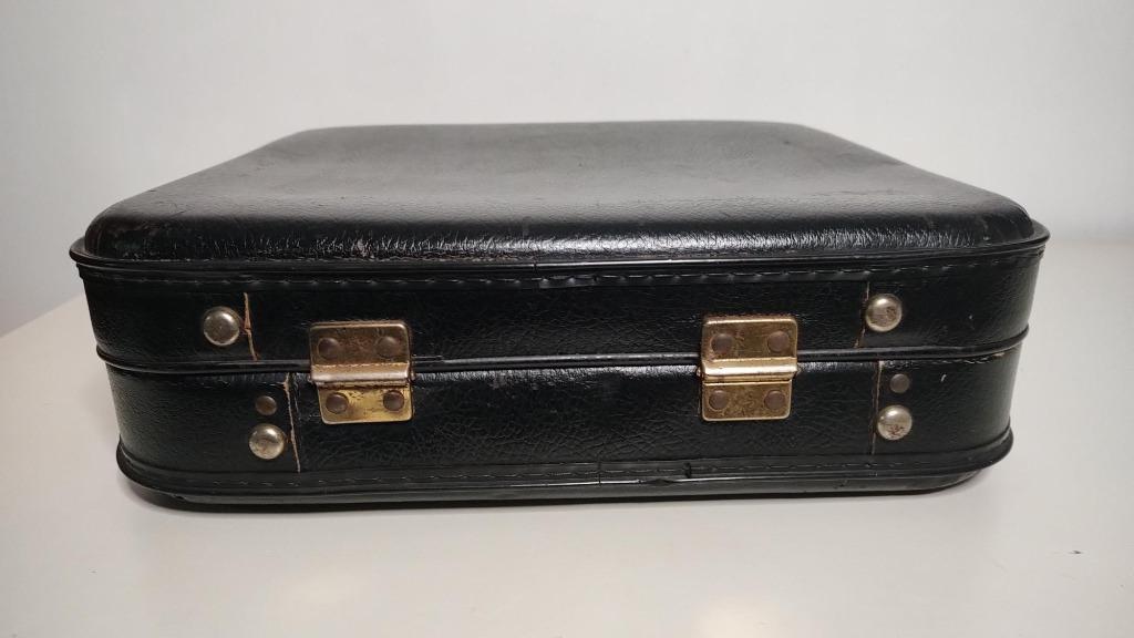 K550 VINTAGE stewardess koffer zwart van geperst karton, Overige materialen, Gebruikt, Onbekend, Minder dan 50 cm