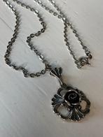 Ketting hanger Teka roos zilver 925 vintage, Ophalen, Gebruikt, Zilver