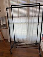Zwart dubbel kledingrek 100cmx162cm, Kleding | Dames, Kledingrekken, Ophalen, Met wielen, Gebruikt