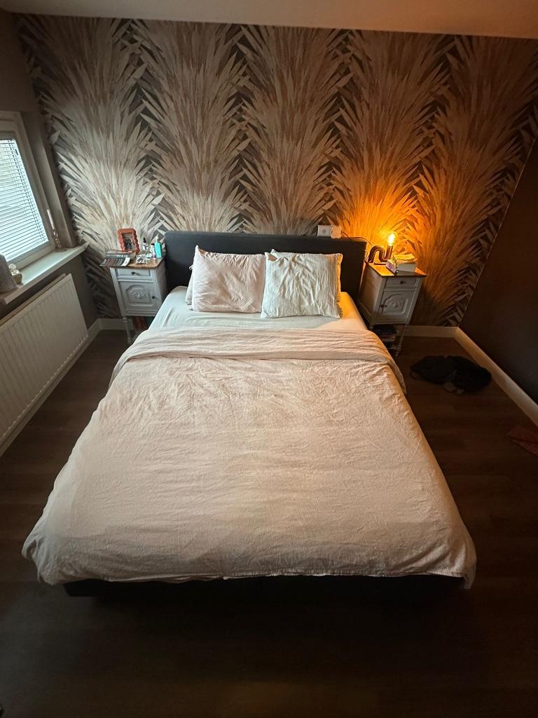 Luxe Karlsson boxspring set 160x220 (2 matrassen + topper), Ophalen, Gebruikt, 160 cm, 220 cm