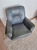 Draaifauteuils set van 2 echt leer, jeans blauw, Huis en Inrichting, Fauteuils, Ophalen, Leer, 50 tot 75 cm