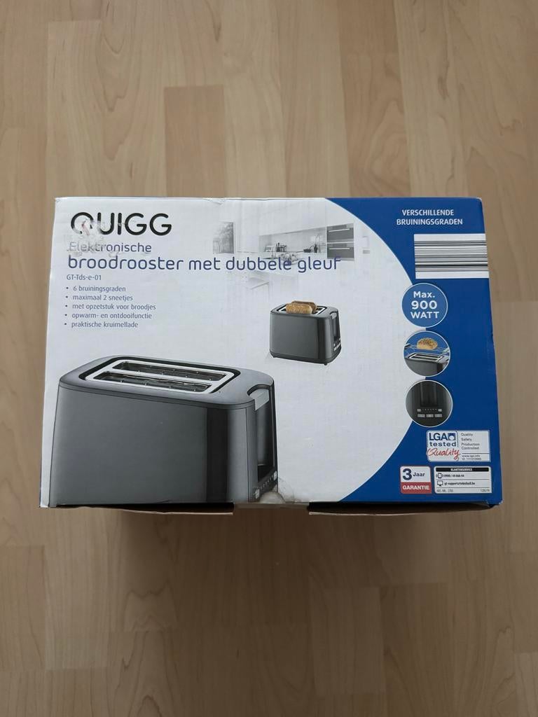 QUIGG Elektronische broodrooster NIEUW in doos!, Ophalen, Nieuw, Uitneembare kruimellade