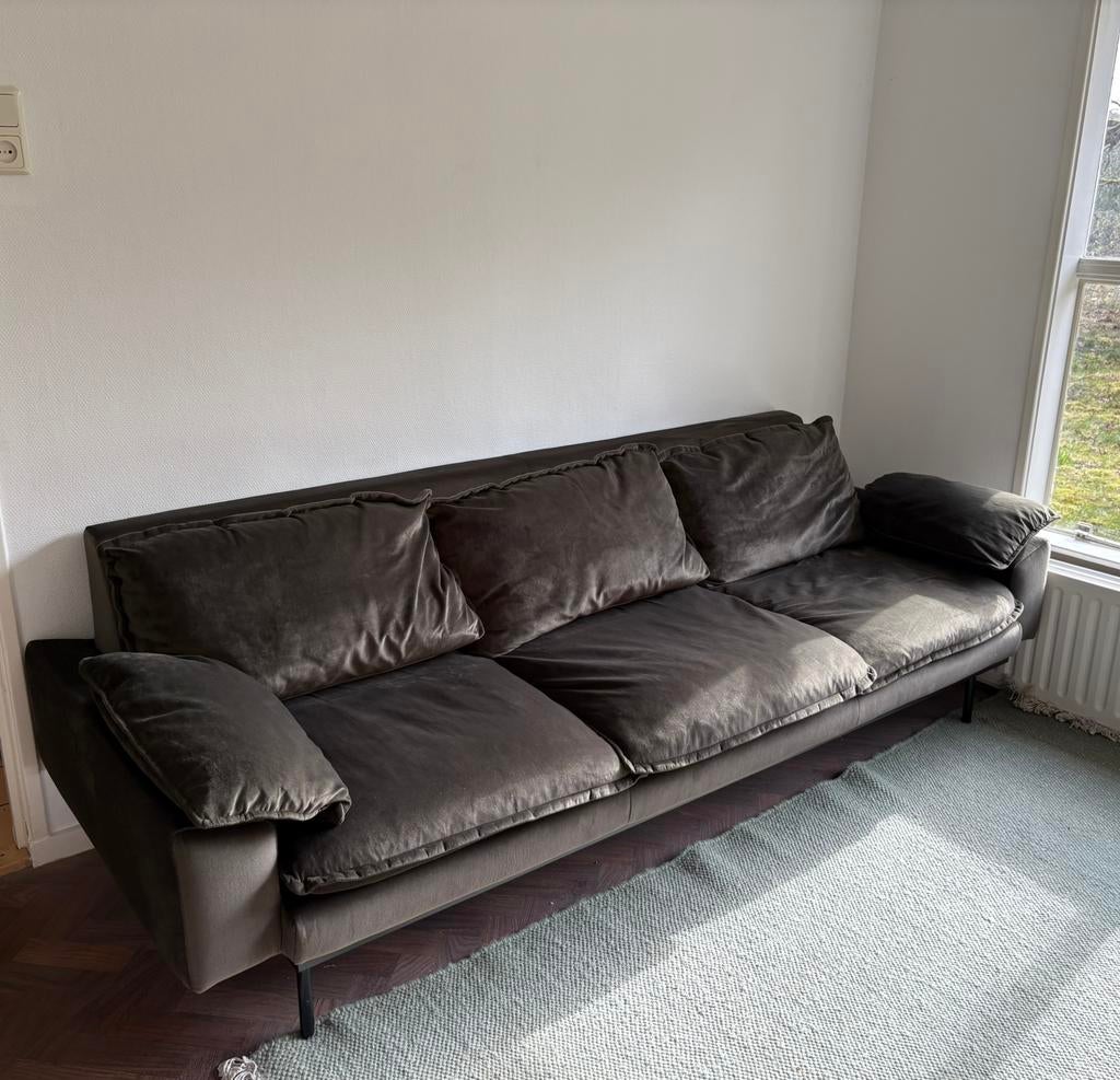 Hk living retro 4-zits bank, Huis en Inrichting, Banken | Bankstellen, Ophalen, 75 tot 100 cm, Zo goed als nieuw, Rechte bank