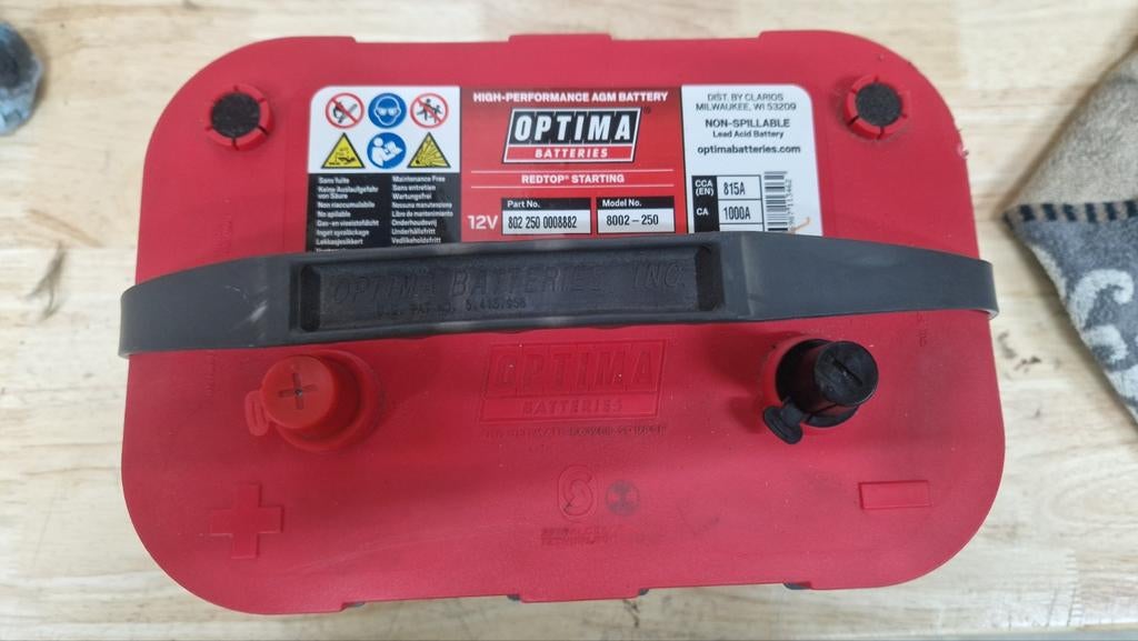Optima Redtop Accu 8002-250 50Ah Startaccu - Getest, Ophalen, Gebruikt