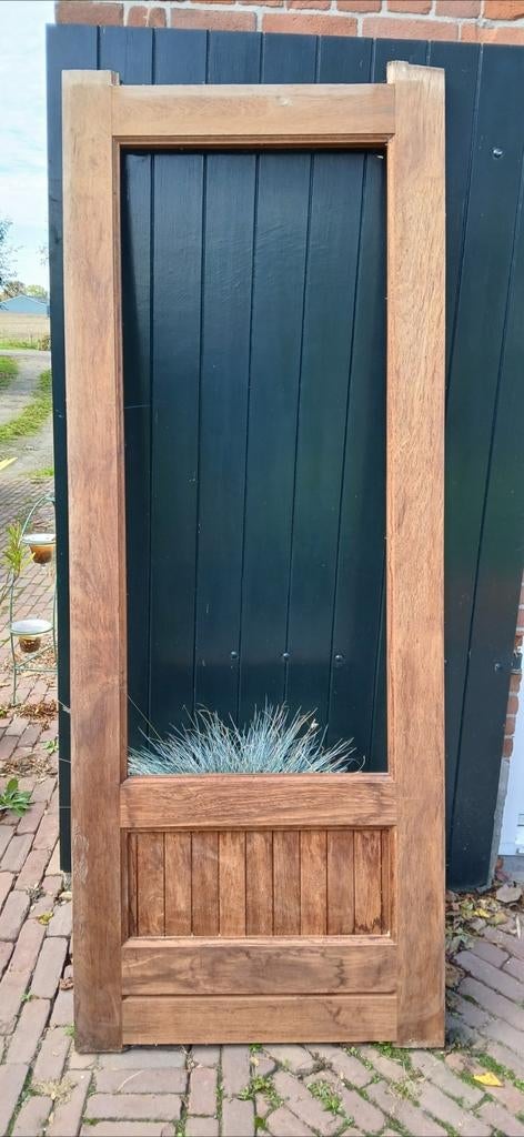 Buiten/tuin deur hardhout 83x201.5, Ophalen of Verzenden, Gebruikt, Buitendeur, 200 tot 215 cm