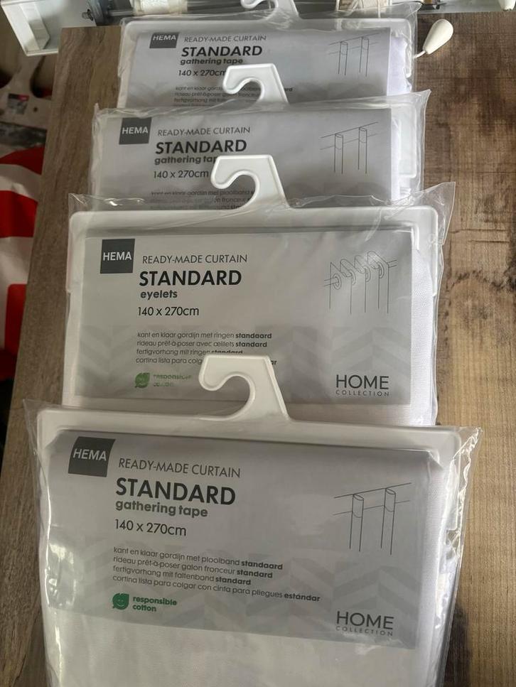 NIEUW 4 pakken Hema gordijnen, 100 tot 150 cm, 200 cm of meer, Wit, Nieuw