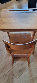Retro Vintage Schoolbankje met Stoel - Hout, Ophalen