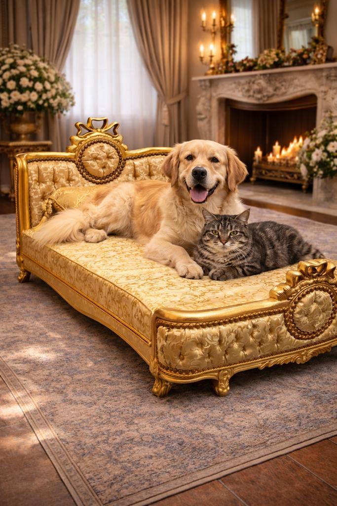 Barok honden / katten mand model Anna goud, Dieren en Toebehoren, Hondenmanden, Ophalen of Verzenden