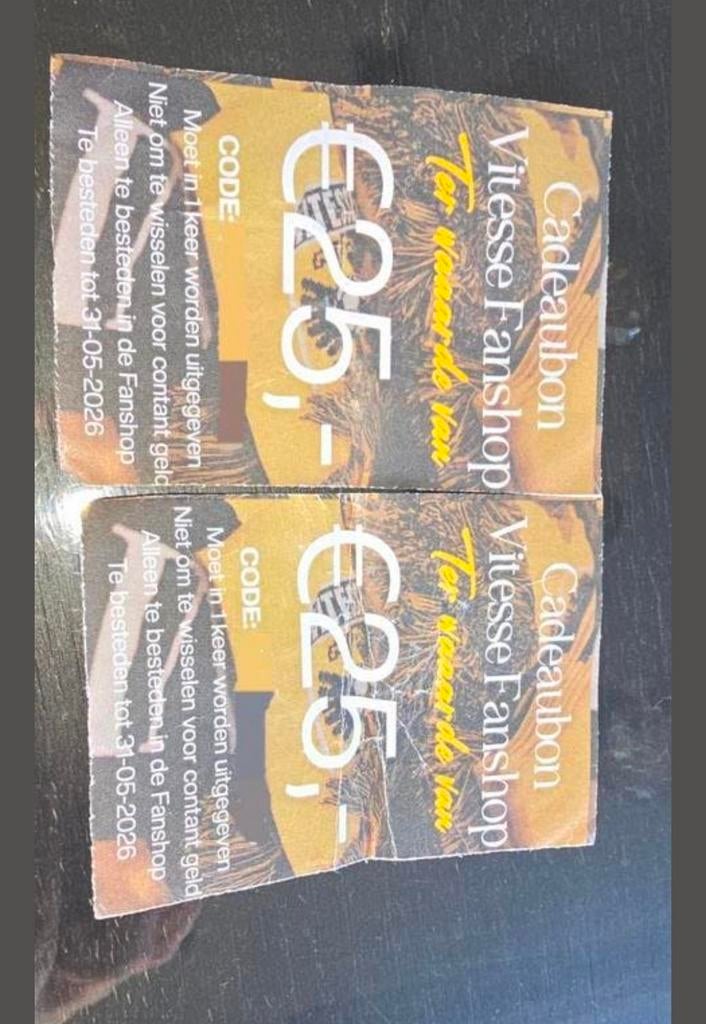 Vitesse cadeaubon GOEDKOOP, Tickets en Kaartjes, Eén persoon, Cadeaubon