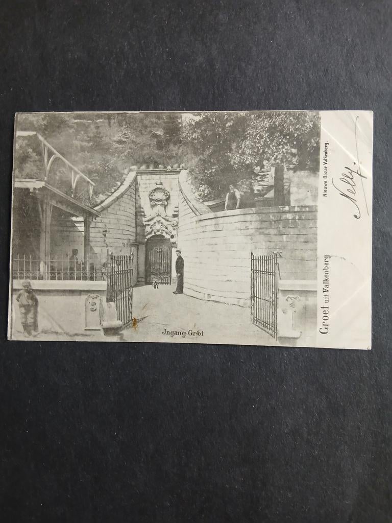 Valkenburg,  ingang grot ,  gelopen 1905, Ophalen of Verzenden, Voor 1920, Limburg