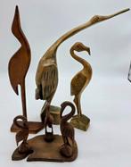 Groep vintage (teak)houten vogels., Ophalen of Verzenden