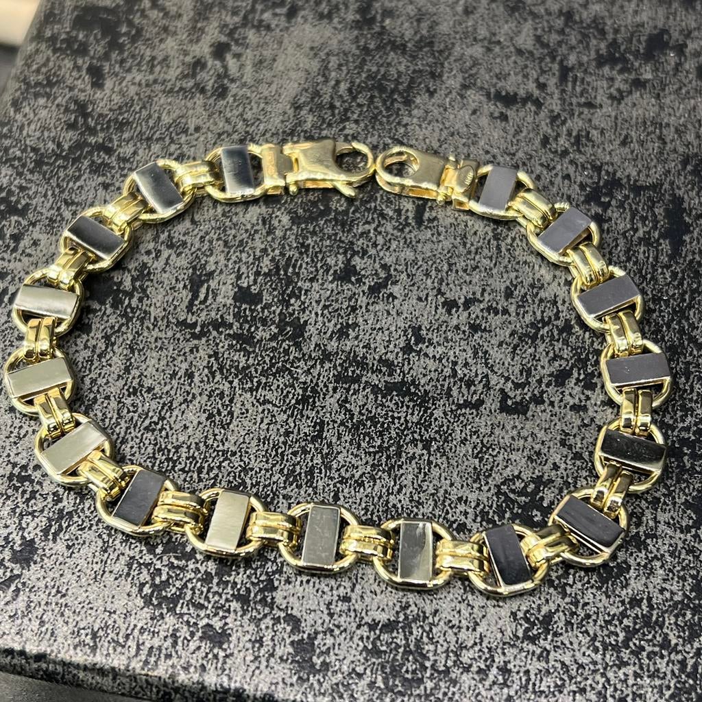 14k gouden armband flat magnum schakel, Ophalen of Verzenden, Nieuw, Goud