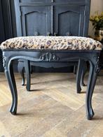 Vintage Queen Ann voetenbank Leopard voetenbankje VdlM, Ophalen, Minder dan 50 cm, Minder dan 50 cm, Zo goed als nieuw