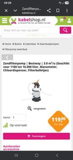 Zandfilterpomp zwembad met accessoires, Ophalen, Zo goed als nieuw, Zwembadpomp