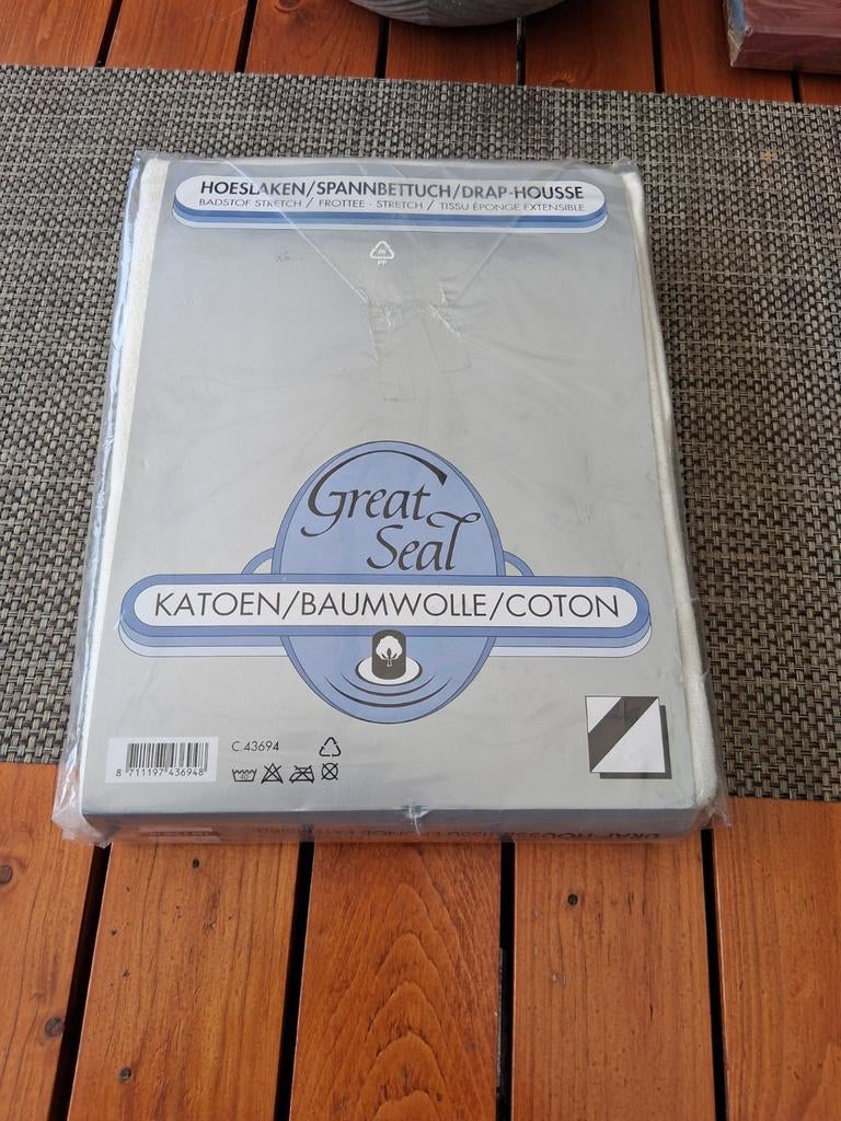 Nieuw zacht katoen (molton) hoeslaken - Great Seal, Overige materialen, 100 tot 150 cm, Nieuw, Ophalen of Verzenden