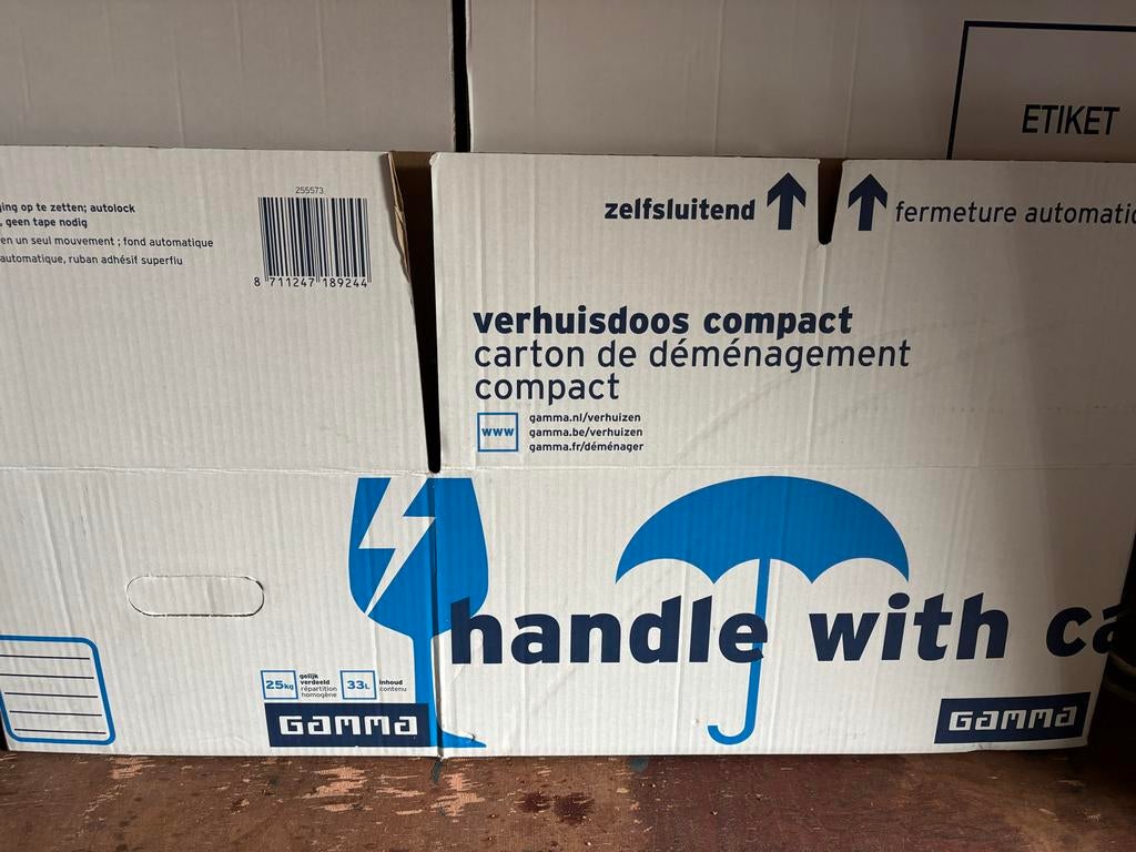 Stevige verhuisdozen - Diverse maten, Ophalen, 40 tot 60 cm, Opvouwbaar, 50 tot 75 cm