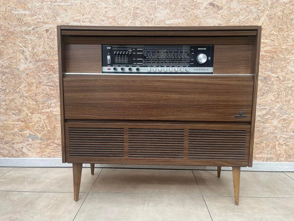 Retro Grundig Radio met Platenspeler - Vintage Muziekmeubel, Ophalen, Gebruikt, Platenspeler, Overige merken