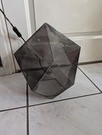 Moderne geometrische tafellamp rookglas vandenheg, Ophalen of Verzenden, Gebruikt, Glas, Minder dan 100 cm