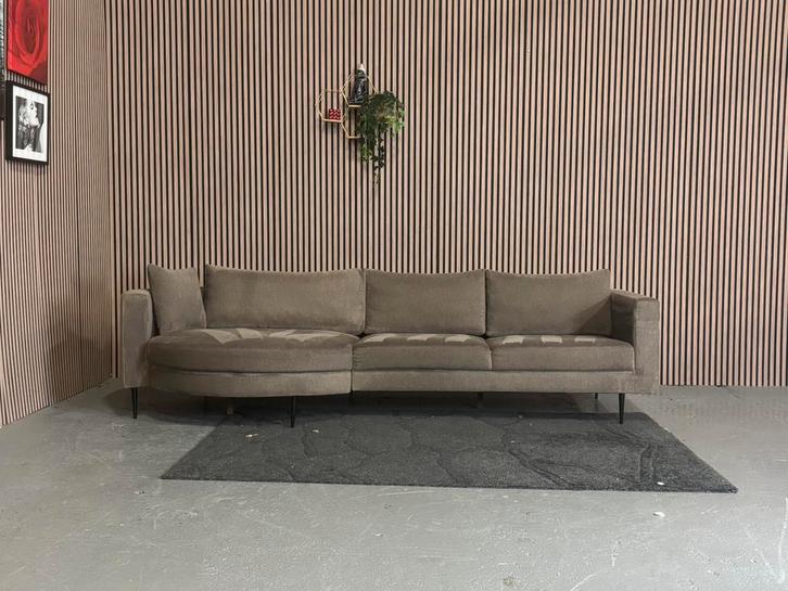GRATIS LEVERING Loungebank Taupe 290x130 GEREINIGD, Huis en Inrichting, Banken | Bankstellen, Zo goed als nieuw, Hoekbank, Vierpersoons of meer