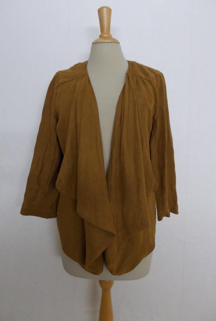 Stoer bruin suede look top/vestje/jasje! M, Kleding | Dames, Maat 38/40 (M), Bruin, Verzenden, Zo goed als nieuw