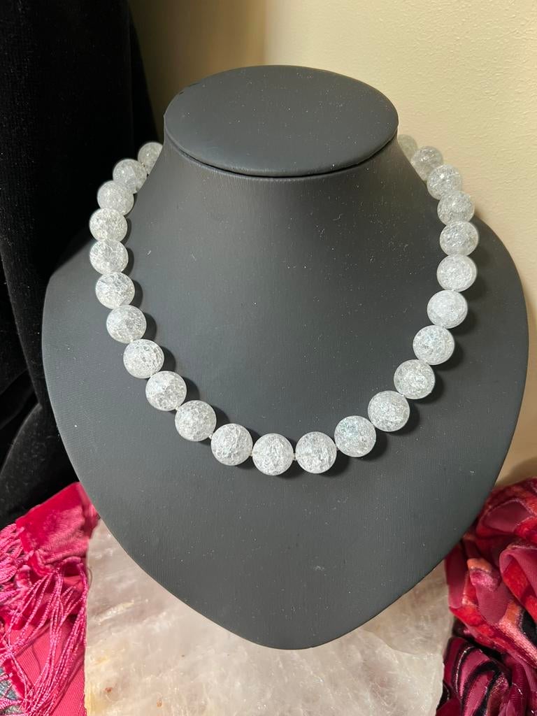 Bergkristal fire and ice iriskwarts hoge trilling eyecatcher, Wit, Nieuw, Verstelbaar, Ophalen of Verzenden