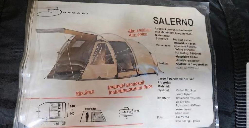4 persoons tent Bardani Salerno, Caravans en Kamperen, Tenten, Ophalen, Gebruikt