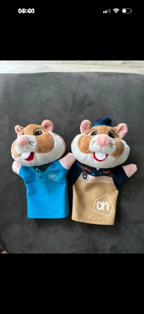 2 AH winkeltje hamster handpoppen, Ophalen of Verzenden, Zo goed als nieuw, Overige typen