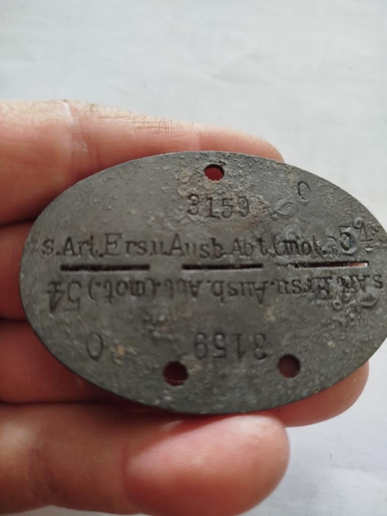 Artillerie Erkennungsmarke duits wo2, Verzamelen, Militaria | Tweede Wereldoorlog, Ophalen of Verzenden, Duitsland, Embleem of Badge