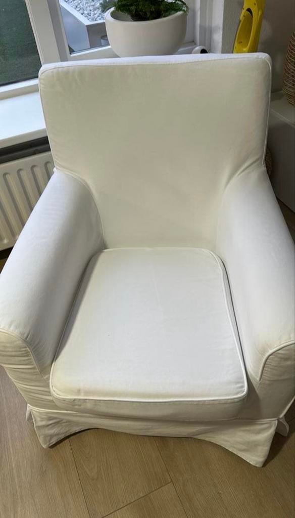 IKEA Jennylund fauteuil - Wit, Huis en Inrichting, Fauteuils, Gebruikt, Stof, 75 tot 100 cm, Ophalen